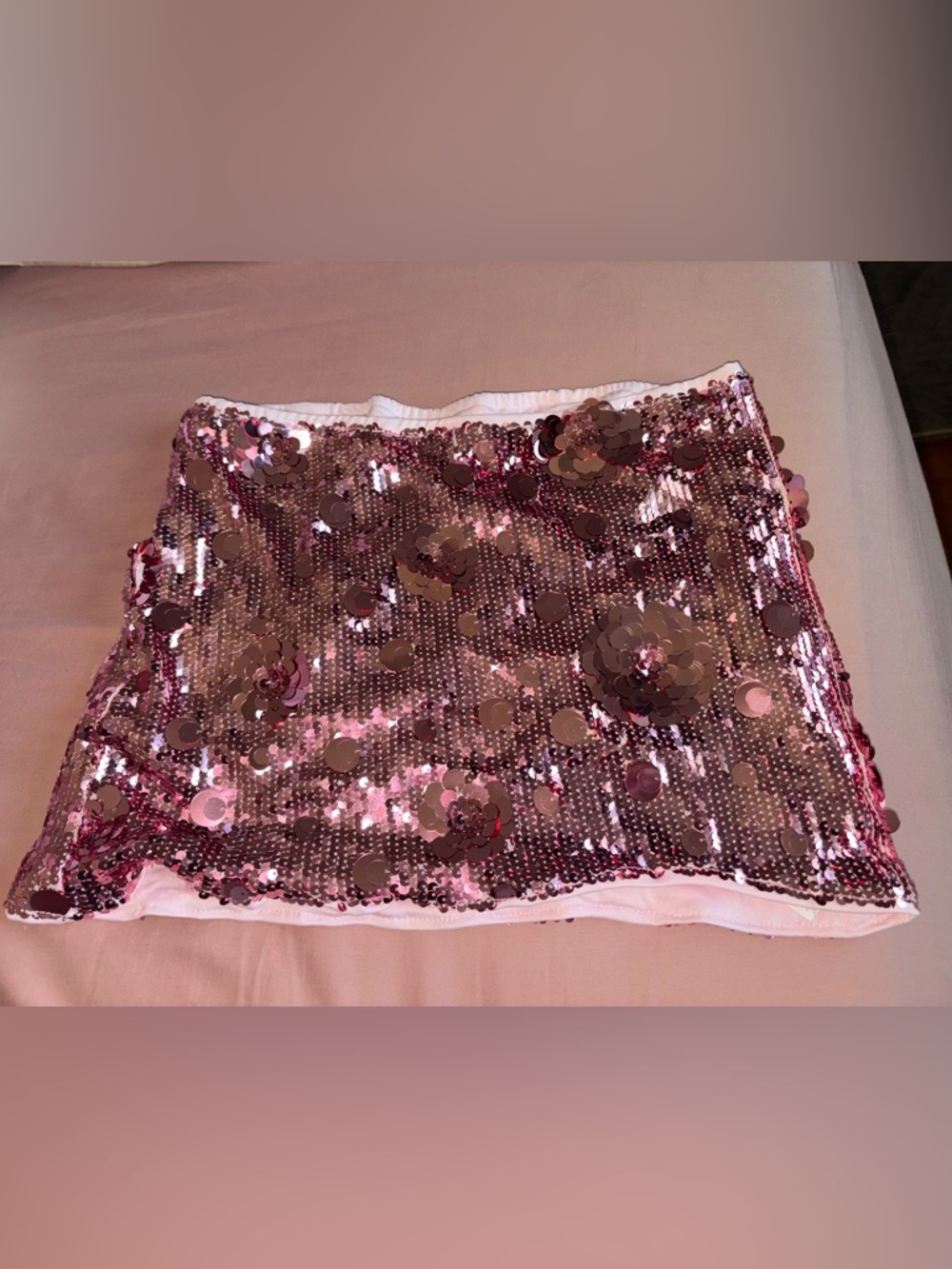 Sparkling Pink Sequin Mini Skirt